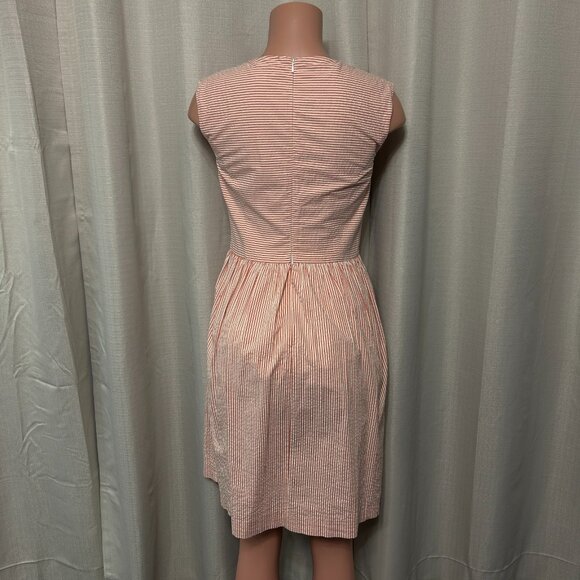 Brooks Brothers Red Fleece Sleeveless Seersucker Dress Women's Size 4 Striped - Picture 3 of 12